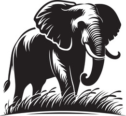 Silhouette vector image of a elephant  File