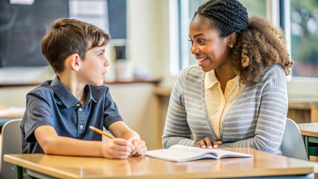 Personalized learning interaction between teacher and student in classroom setting