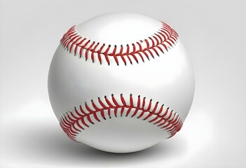 A baseball with red stitching and white stripes and with backgrounds