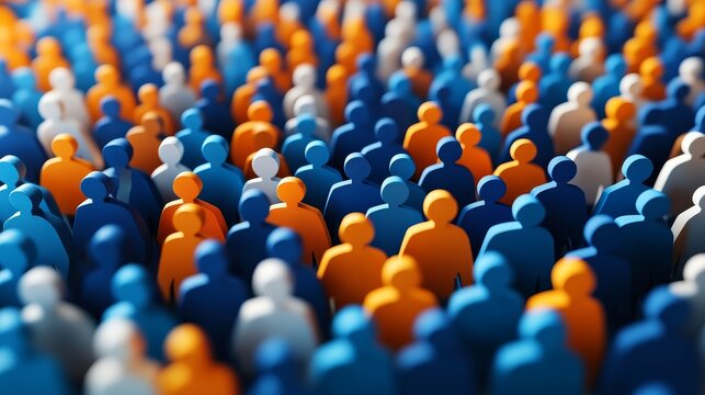 A vivid illustration of diverse figurines representing unity and community in various colors, ideal for social and business concepts.