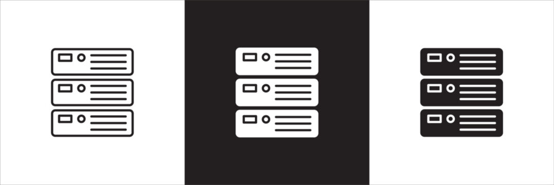 Business data cloud storage set. Icon related to network, data, cloud, storage, network, access, administrator, security, authentication, server. Vector illustration in thin line flat design