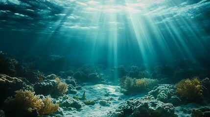 Obraz premium underwater scene with coral reef