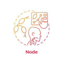 Node red gradient concept icon. TNM system. Swollen lymph nodes. Immune system organ. Cancer screening. Round shape line illustration. Abstract idea. Graphic design. Easy to use in article