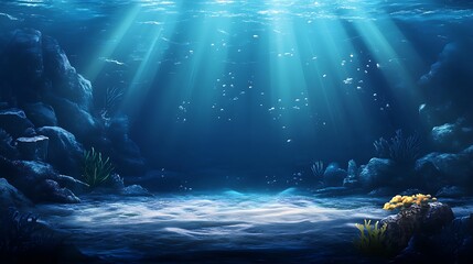 Obraz premium underwater scene with fishes and underwater