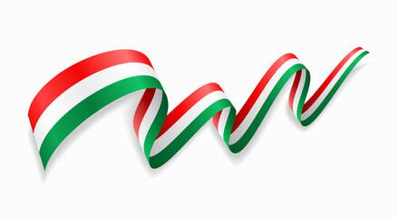 Hungarian flag wavy abstract background. Vector illustration.