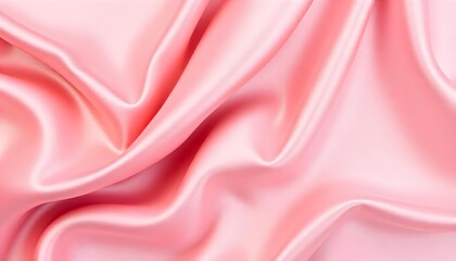 Fototapeta premium Flowing, orange satin fabric with soft folds and highlights.