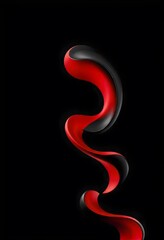 Naklejka premium Abstract dark background with flowing red and black. Flowing red silk fabric against a black background. Suitable for wallpaper. 