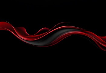 Abstract dark background with flowing red and black. Flowing red silk fabric against a black background. Suitable for wallpaper.

