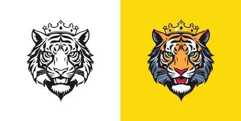 Tiger esport mascot logo design. Editable vector logo tiger, tiger icon, tiger head, vector, sticker. Tigar head mascot logo design.