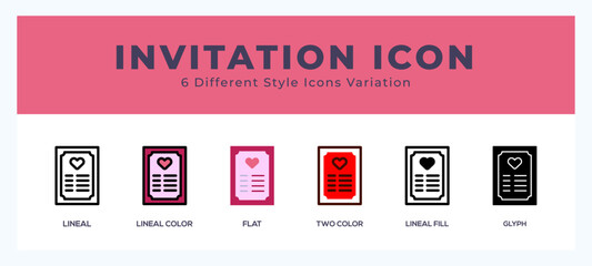 Invitation icon set. Design elements for logo © Icon