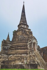 The pagoda in Wat Phra Si Sanphet in Ayutthaya, Thailand.