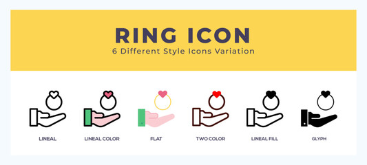 Ring pack of icons. vector illustration.