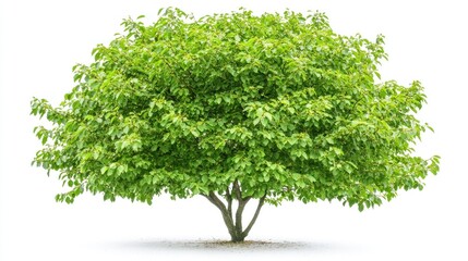 Naklejka premium A lush green tree with a rounded canopy, symbolizing nature and growth.