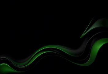 Abstract dark background with flowing green and black. swirling, green liquid with a dark background. Suitable for wallpaper.