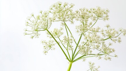 A delicate cluster of white flowers against a light background, showcasing nature's beauty.