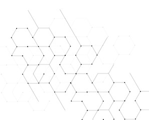 abstract hexagon background with molecular structure