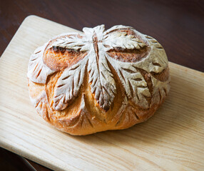 Tasty soft bread on the board