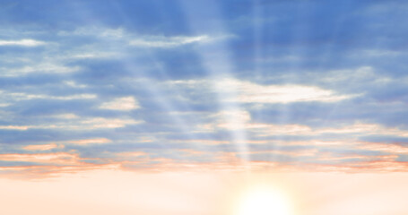 Bright clouds in the evening sky