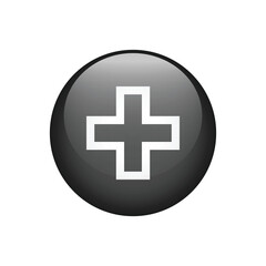 Fototapeta premium Cross medic emergency kit vector symbol.