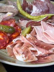 prosciutto and sliced ham, antipasto bistro plate