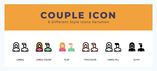 Couple vector icons designed. icon symbol set.