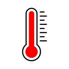 Vector isolated red thermometer icon