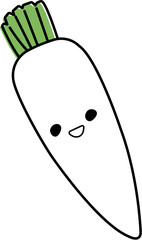 かわいいダイコンのイラスト