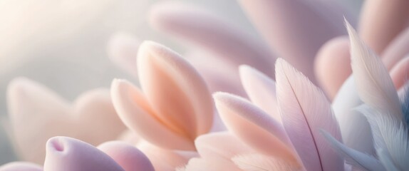 Soft pastel petals create an elegant, delicate floral composition, evoking feelings of tranquility and beauty in nature's vibrant colors