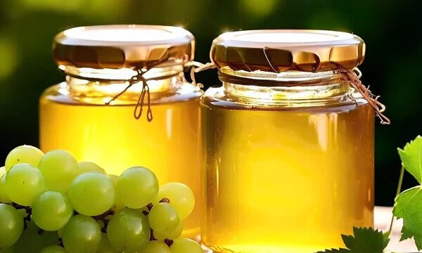 fruits jam on background