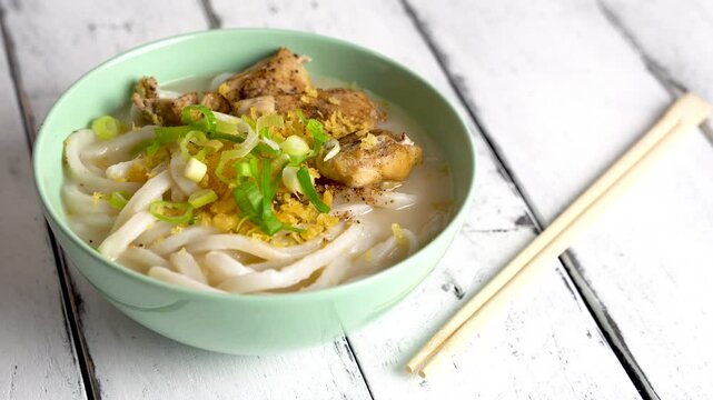 creamy rich chicken paitan udon soup