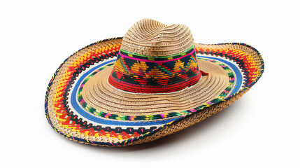 Mexican sombrero hat isolated on white background 