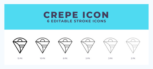 Crepe line icon for websites and apps. Vector illustration with editable stroke.
