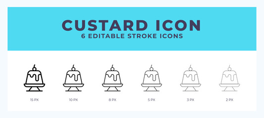 Custard line icon with different stroke. Vector illustration.