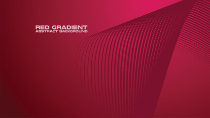 Red gradient with curve line abstract background for backdrop or presentation