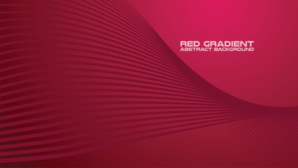 Red gradient with curve line abstract background for backdrop or presentation