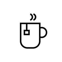 Hot Tea Cup Icon with Rising Steam