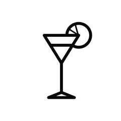 Cocktail Glass with Citrus Fruit Garnish Icon