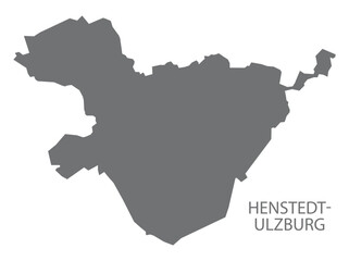 Henstedt-Ulzburg city map with boroughs grey illustration silhouette shape