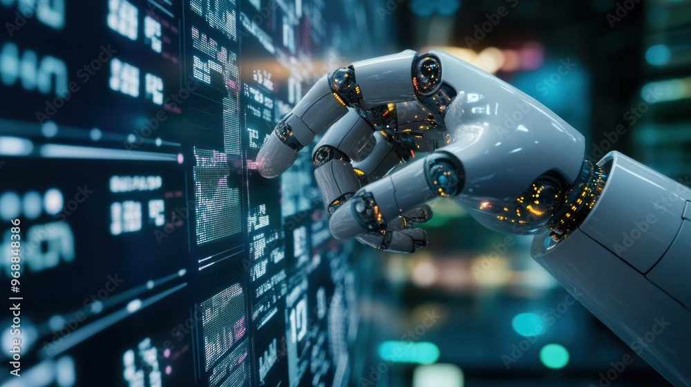 Poster Robotic Hand Interacting with Data Display