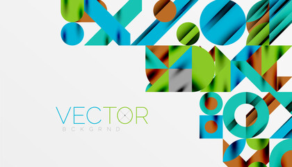 Neo memphis geometric pattern with circles, squares and lines. Pop art abstract background for covers, banners, flyers and posters and other templates