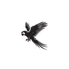 Obraz premium Parrot silhouette. Parrot vector design. Parrot logo, icon black and white.