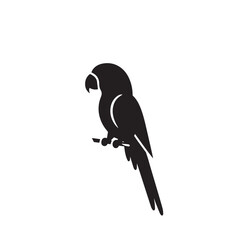 Fototapeta premium Parrot silhouette. Parrot vector design. Parrot logo, icon black and white.