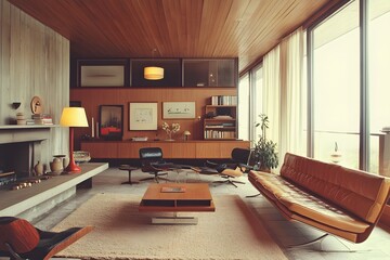 Mid-Century Modern Living Room Interior