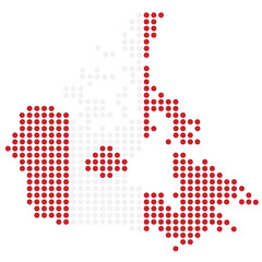 Canada moisture map territory vector in dots style