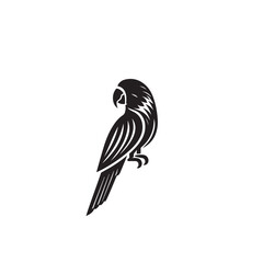 Fototapeta premium Parrot silhouette. Parrot vector design. Parrot logo, icon black and white.