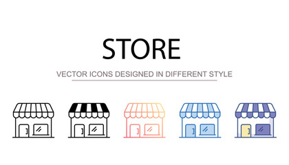 Store icon design with white background stock illustration
