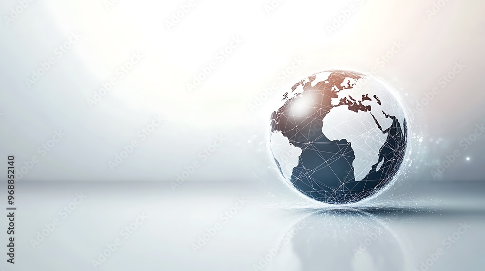 Aufkleber 3d globe with a network of lines representing connections