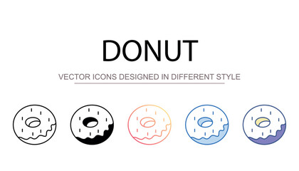 Donut icon design with white background stock illustration