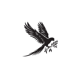 Parrot silhouette. Parrot vector design. Parrot logo, icon black and white.