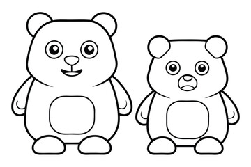 Cute supplement gummy bear drawing set. clipart vector illustration on white background.